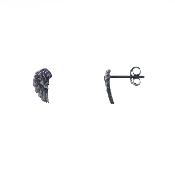 925 Silver Oxidised Small Wing Studs