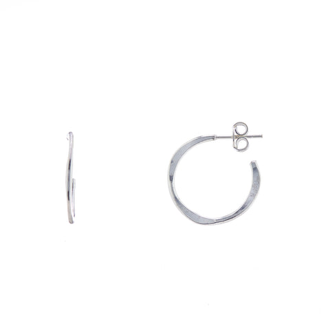 925 Silver Irregular Small Hoops