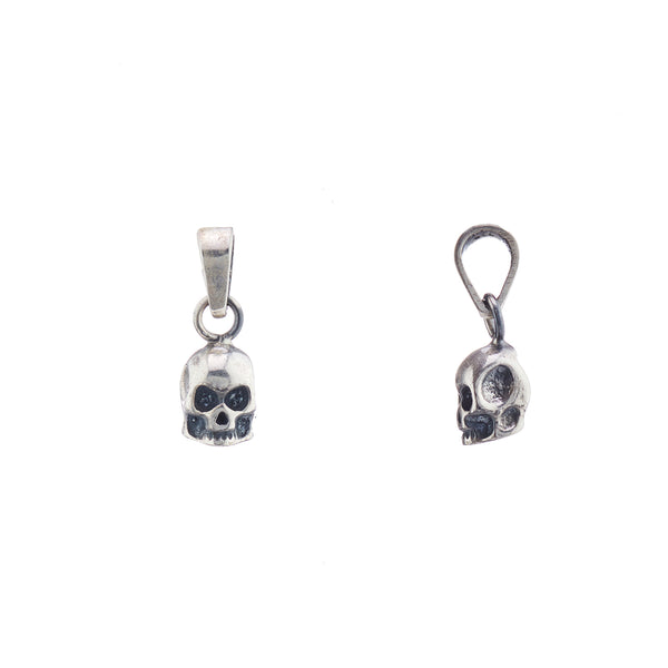 925 Silver Small Skull Hoop Earrings