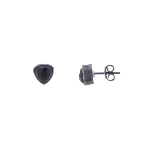 925 Silver Irregular Onyx Earrings