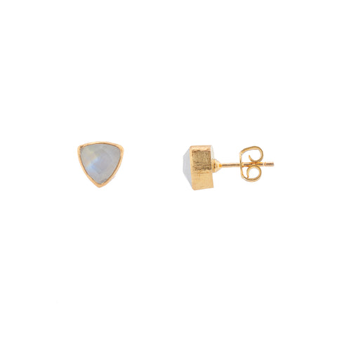 925 Silver Irregular Moonstone Earrings- gold