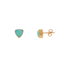 925 Silver Irregular Chrysoprase Earrings- gold