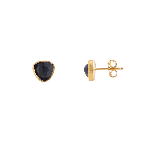 Gold plated irregular Onyx Earrings