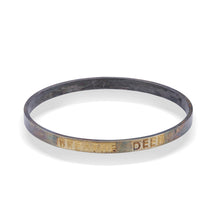 WDTS Oxidised & gold plated Silver bangle - BREATHE DEEP