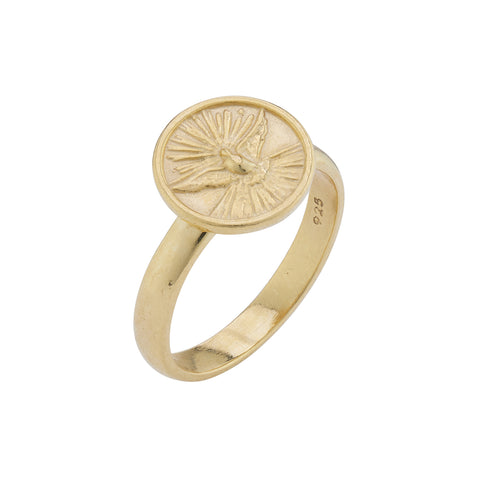 WDTS Dove of Peace gold plated ring
