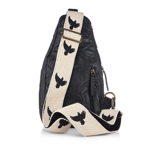 WDTS Crossbody Sling Bag Crow Strap