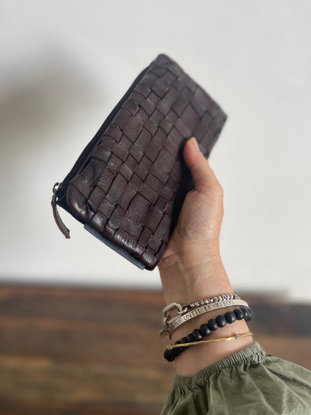 Sienna Bohemian Leather Purse -  Brown