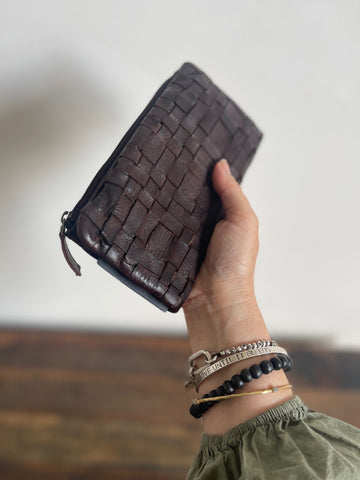 Sienna Bohemian Leather Purse -  Brown