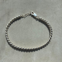 925 lightly Oxidised Silver rope chain bracelet