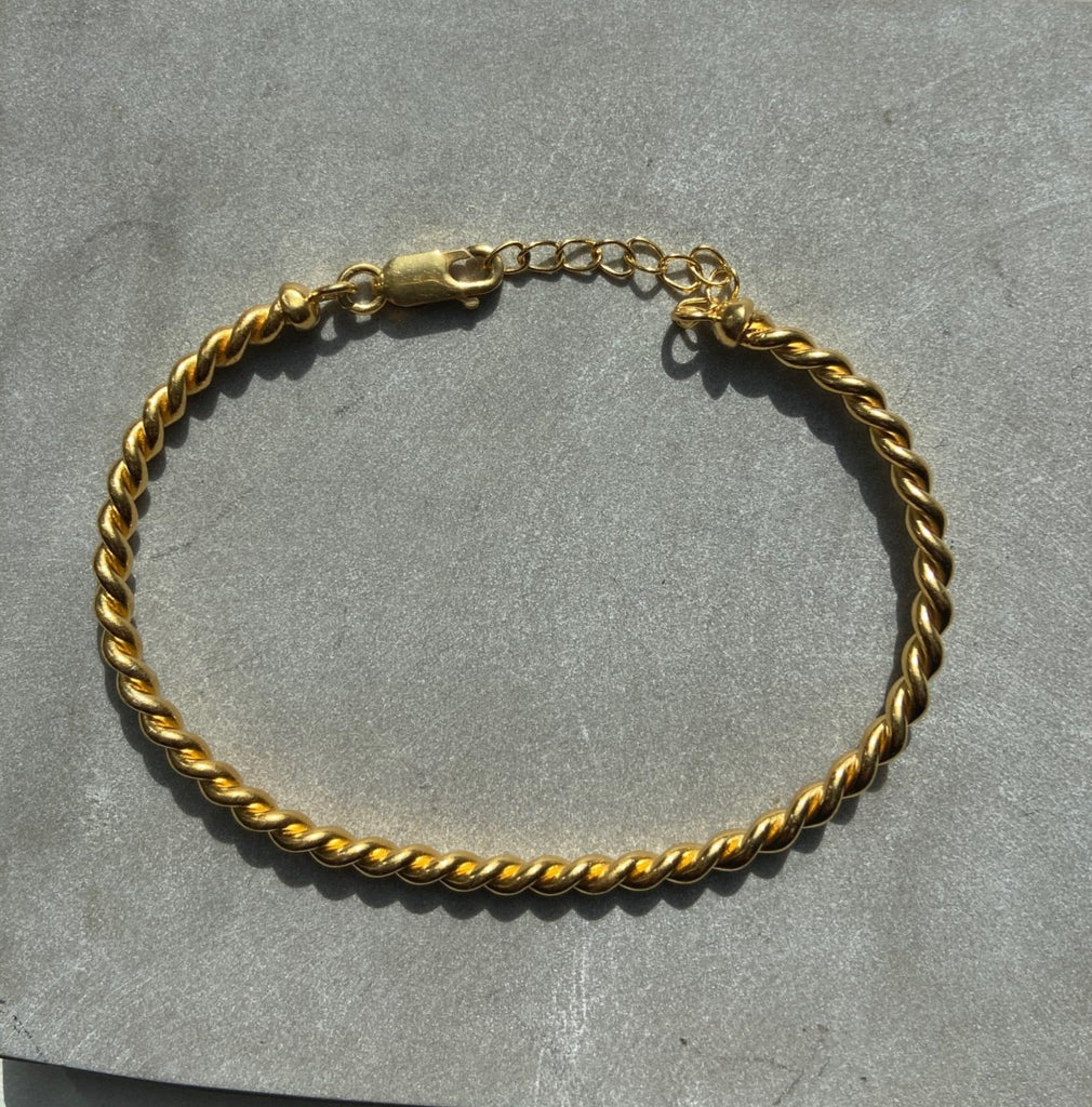 925 Gold Plated Silver rope chain bracelet
