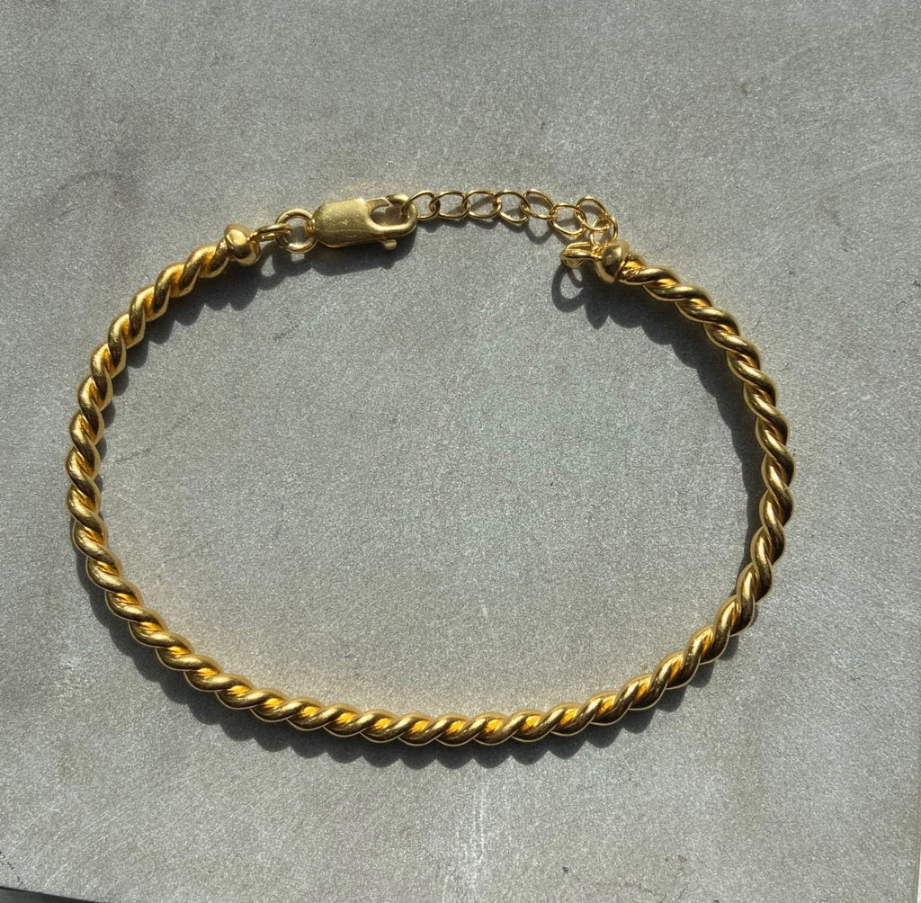 925 Gold Plated Silver rope chain bracelet