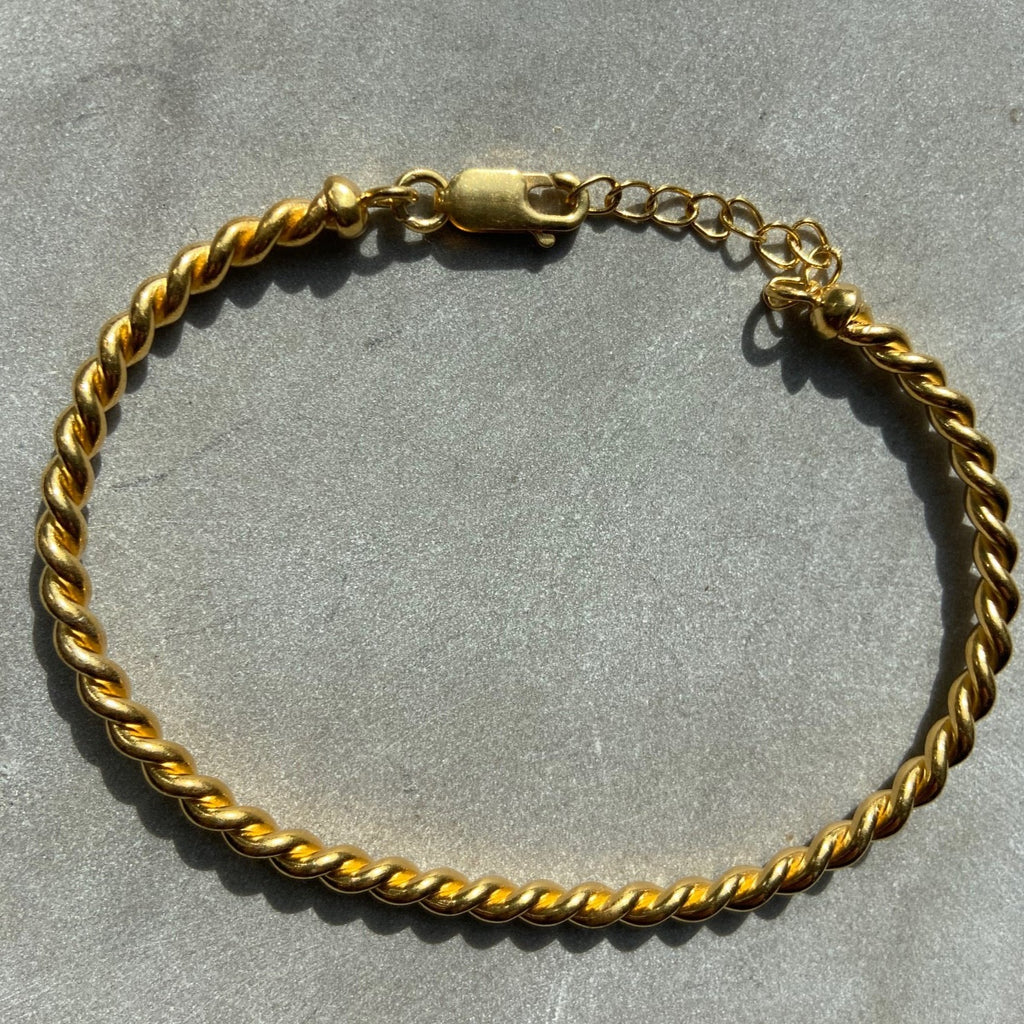 925 Gold Plated Silver rope chain bracelet