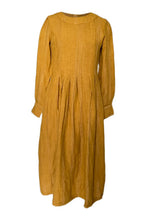 WDTS  - Tilly dress - Mustard Linen with a grey thread