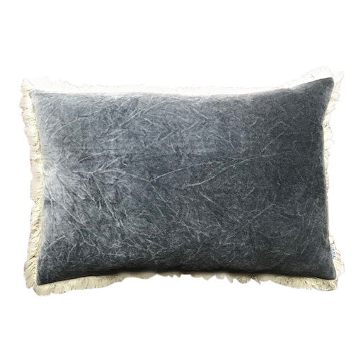 Stonewashed Velvet Cushion cover - Charcoal 40x60