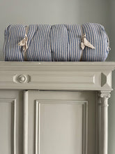 Maitri: Cream and blue striped mattress