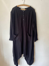 WDTS Aisha Long Dress in Linen - Black