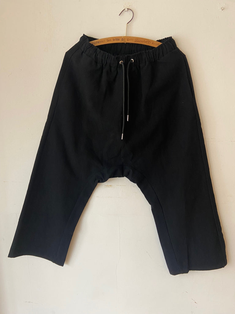 WDTS Charlie Trousers cropped with drawstring - heavy linen cotton