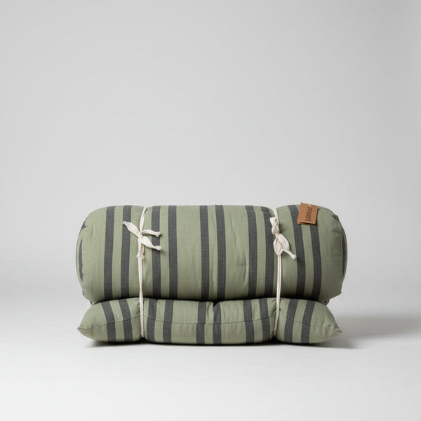 Maitri: Double sided printed cotton mattress 70 x 180cm Olive green, charcoal