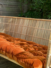 Lyla Velvet floor mattress 60 x 140cm Rust velvet w'cotton filling