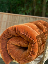 Lyla Velvet floor mattress 60 x 140cm Rust velvet w'cotton filling
