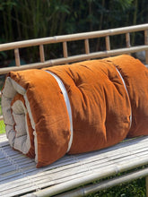 Lyla Linen / Velvet floor mattress 70 x 175cm Rust / Natural w'cotton filling