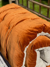 Lyla Linen / Velvet floor mattress 70 x 175cm Rust / Natural w'cotton filling