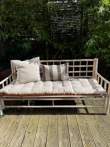 Lyla Linen / Velvet floor mattress 70 x 175cm Rust / Natural w'cotton filling