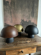 Vega mushroom lamp - Rust finish Iron and antique black