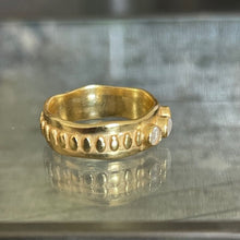 Jaggered Ring - Gold Plated with 3 Faceted Rainbow stones
