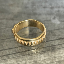 Jaggered Ring - Gold Plated with 3 Faceted Rainbow stones