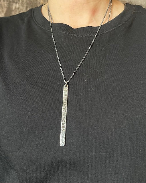 WDTS Window Dressing the Soul Silver - Hand Hammered Necklace - MEMENTO AMORIS - Mixed Finish