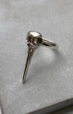 Silver Bird Skull Ring