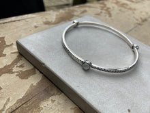 925 silver Tri stone bangle- moonstone