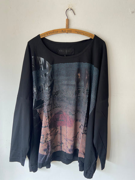 Rundholz AW25 2300503 t-shirt waikiki black print