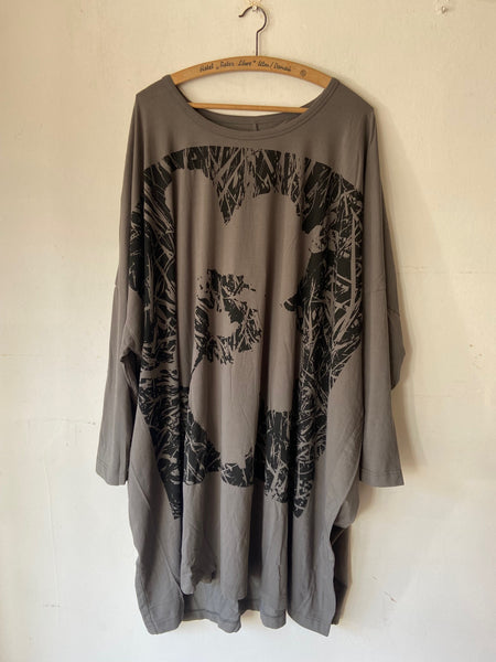 Rundholz AW25 3470904 dress dark grey print