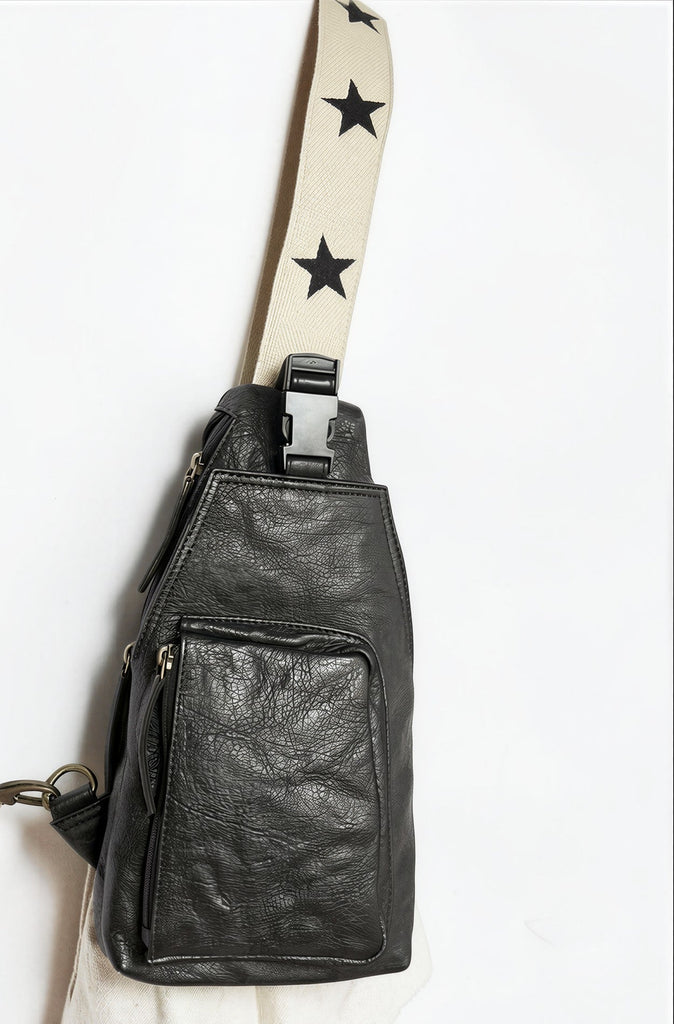 WDTS Crossbody Sling Bag w black star strap