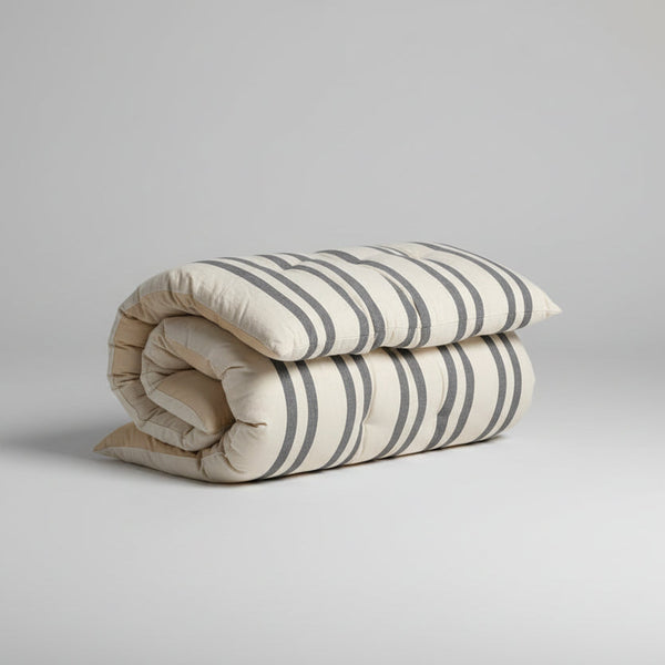 Maitri Cream and charcoal striped mattress 60 x 100cm