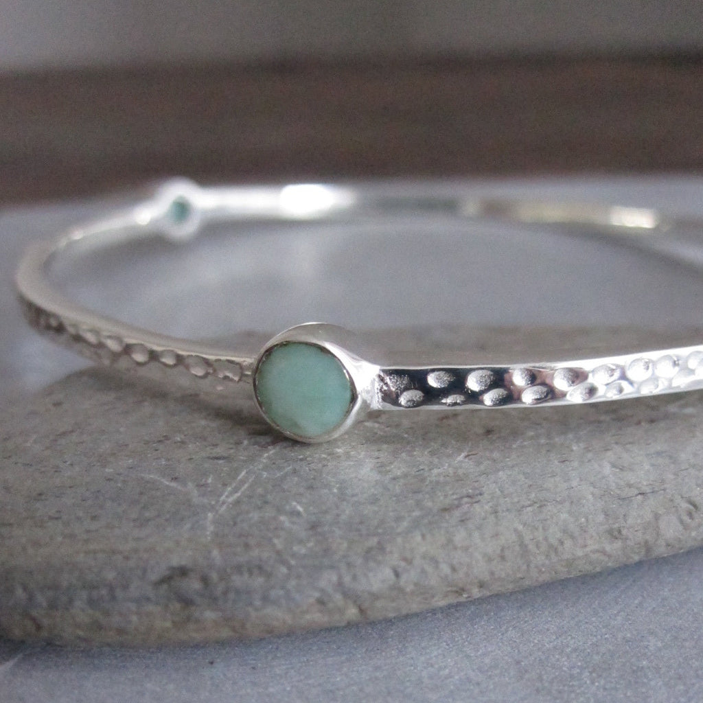925 silver Tri stone bangle- Cryso