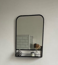 Lucas Wall mirror with mini shelf black