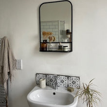 Lucas Wall mirror with mini shelf black