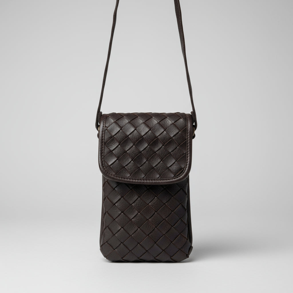 Priscilla Phone Bag -  Brown Woven