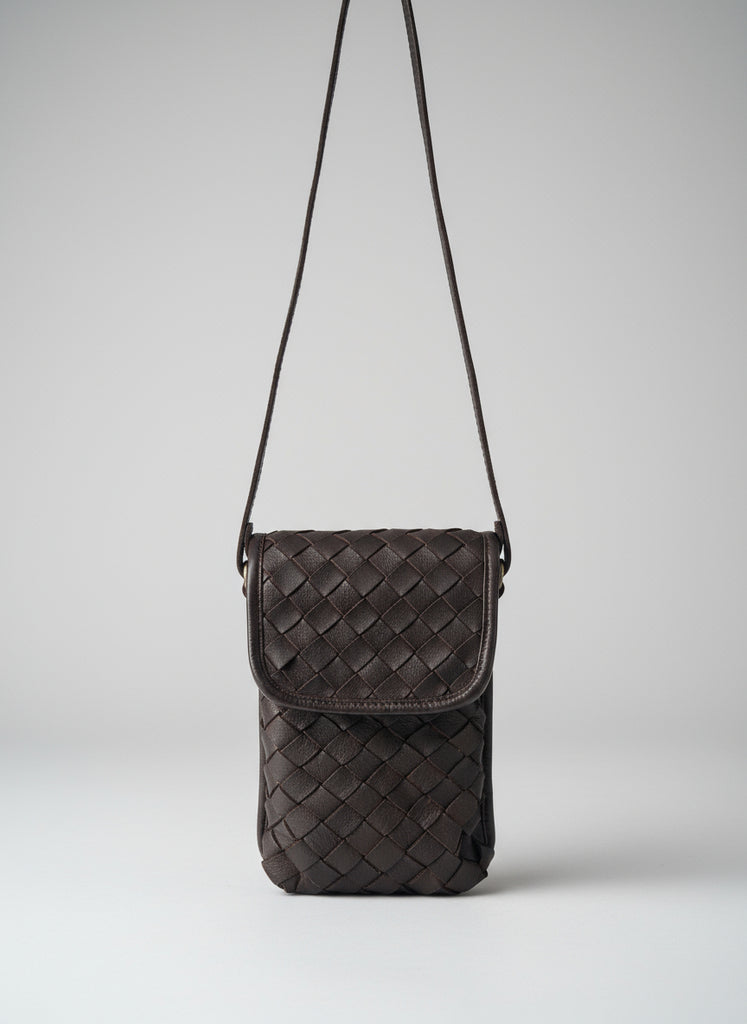 Priscilla Phone Bag -  Brown Woven