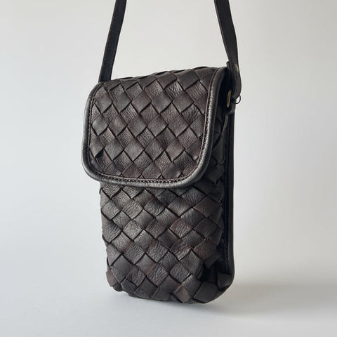 Priscilla Phone Bag -  Brown Woven