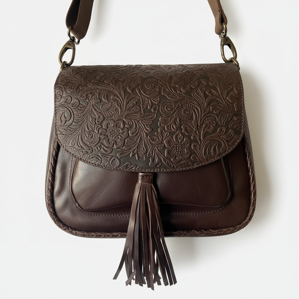 CollardManson Jasmin Bag- Brown Floral