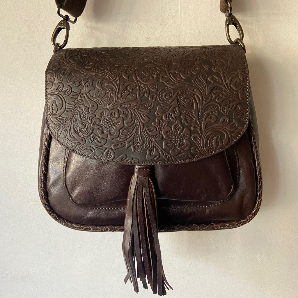 CollardManson Jasmin Bag- Brown Floral