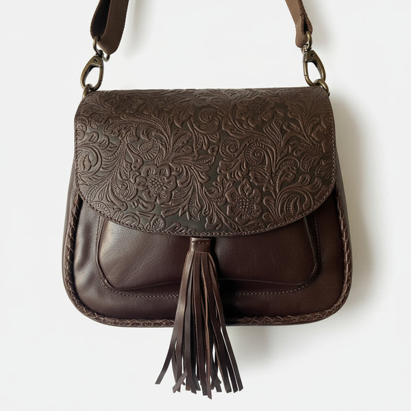 CollardManson Jasmin Bag- Brown Floral