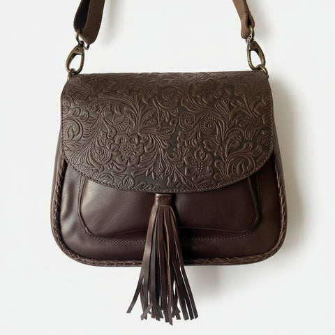 CollardManson Jasmin Bag- Brown Floral