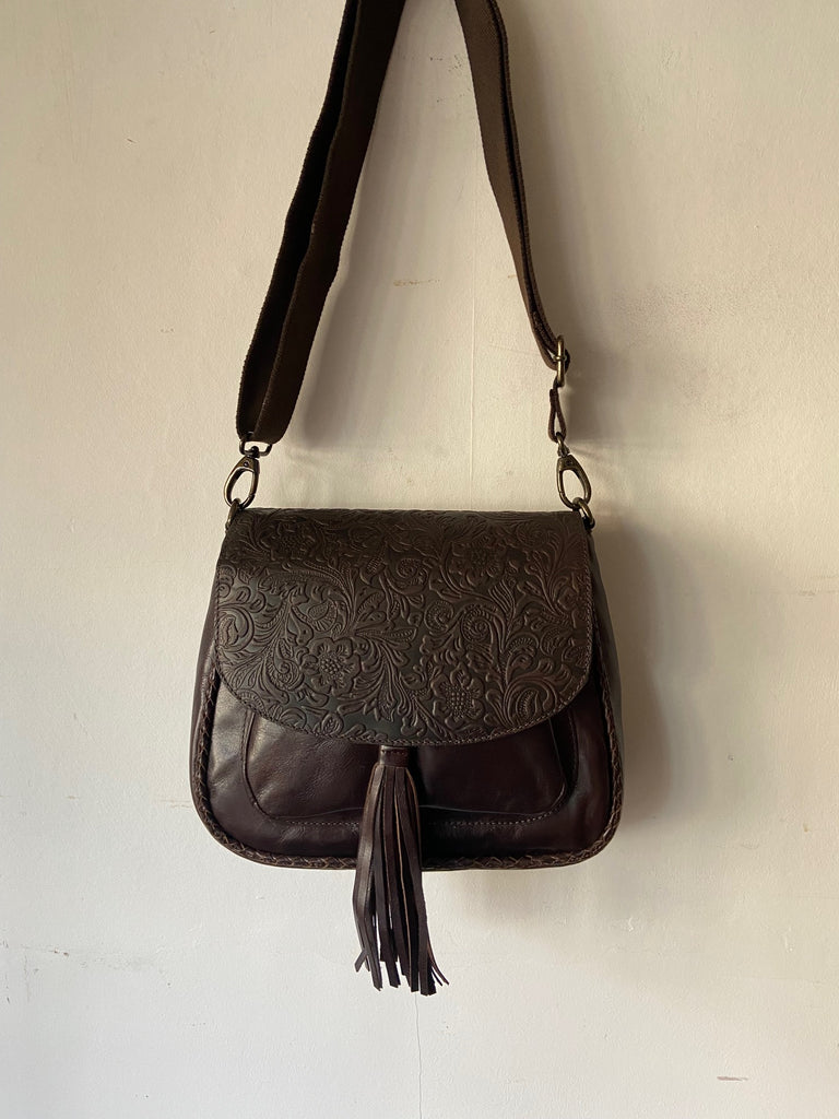 CollardManson Jasmin Bag- Brown Floral