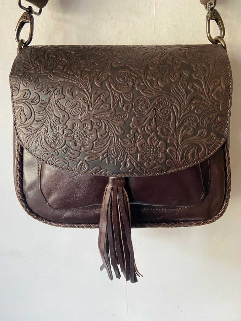 CollardManson Jasmin Bag- Brown Floral