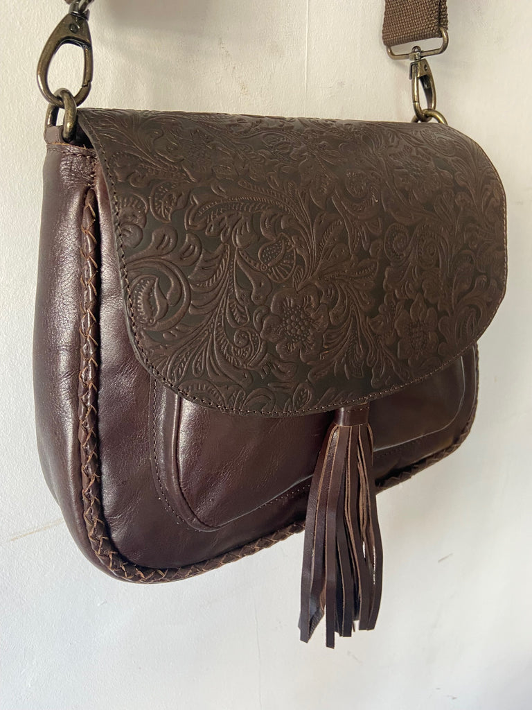 CollardManson Jasmin Bag- Brown Floral